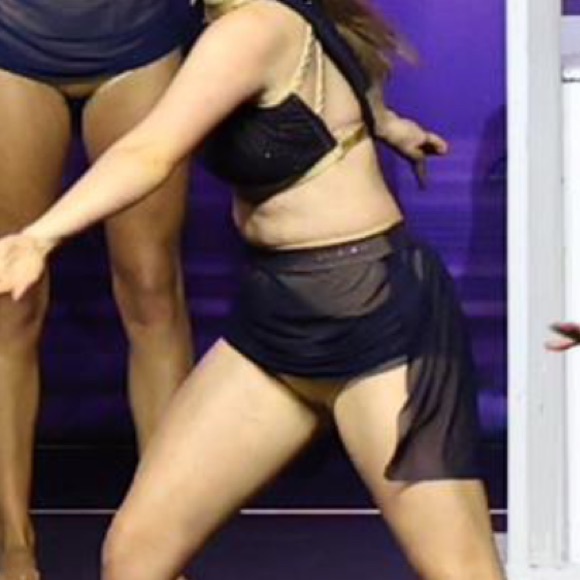 Lyrical Blue & Gold costume two pieces connected by mesh - Picture 14 of 14